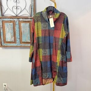 Yipinyichu Multicolor flannel Plaid Dress NWT XXL